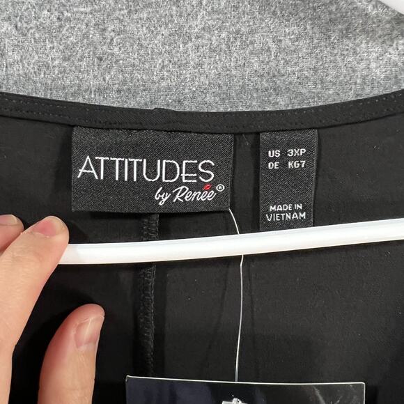 Attitudes by Renee Petite Lace Front Maxi Dress Black 3XP - Picture 3 of 16